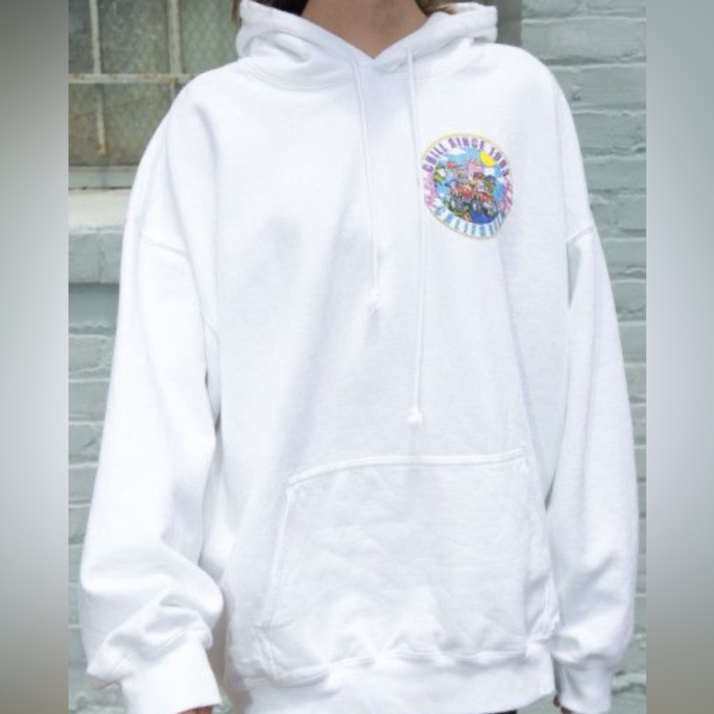 brandy Melville chill since 1993 White hoodie: One size (oversized)